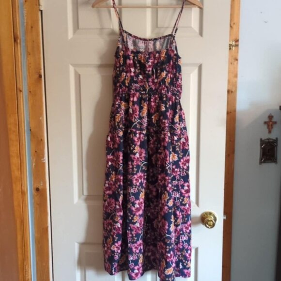 Old Navy Floral Sundress Sz XS Linen Rayon Blend Farmhouse Country Romantic Cott - Picture 2 of 5